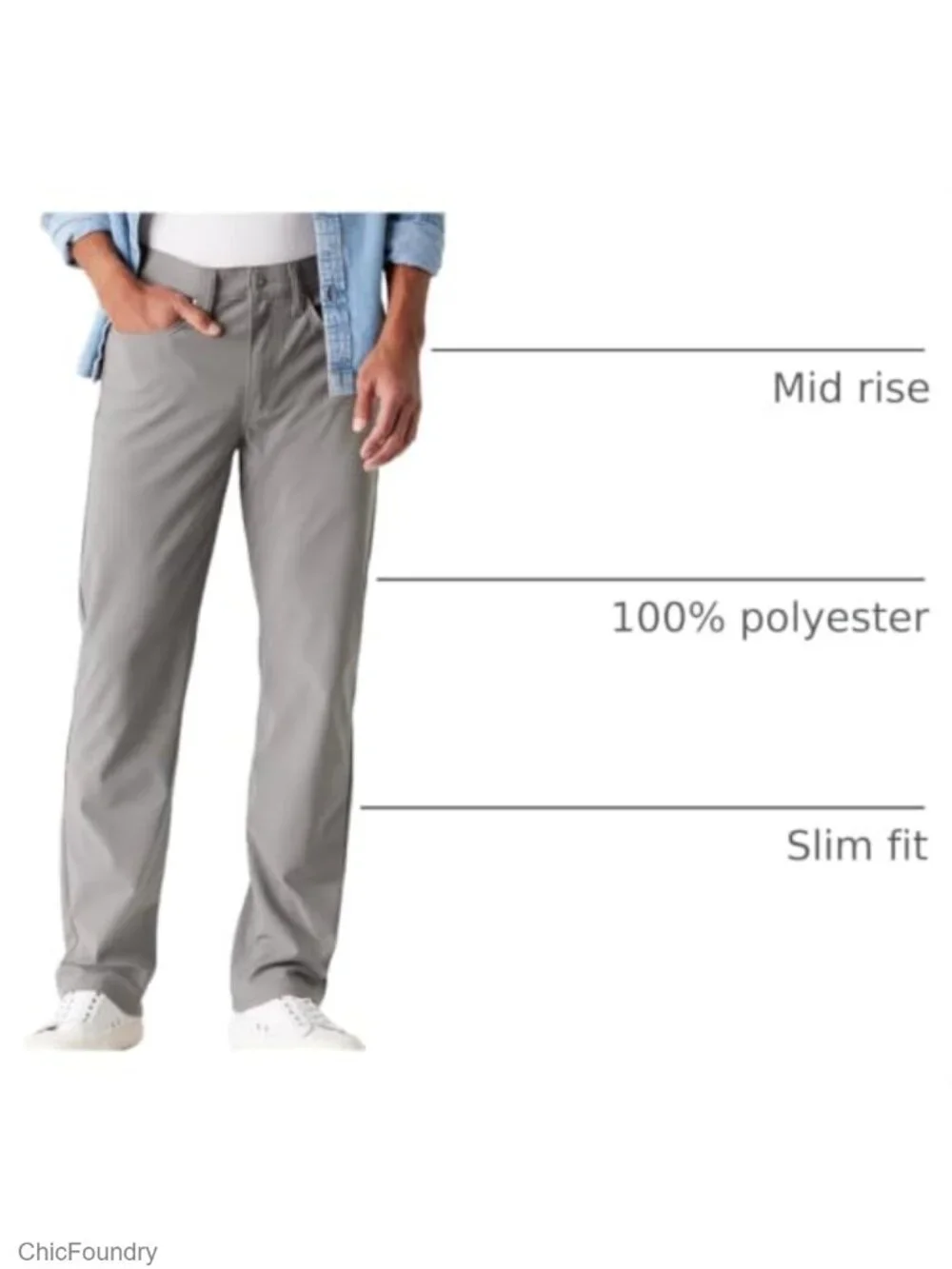 Men's Stretch Flex-Waist Straight Pants with Hidden Pocket